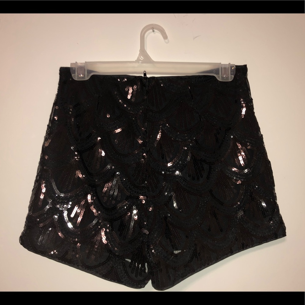 Black sequin shorts